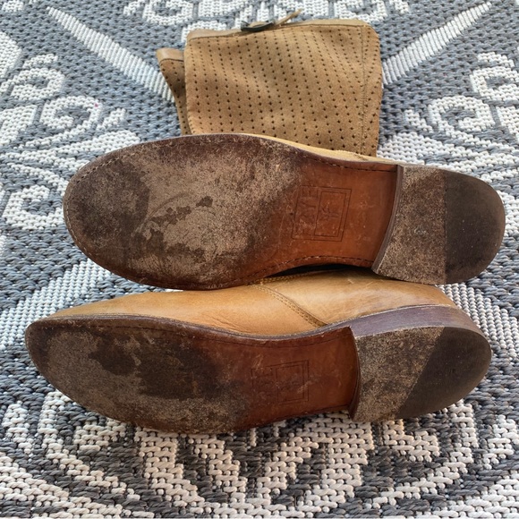 FRYE DISTRESSED PERFORATED KNEE BOOTS - Picture 6 of 8